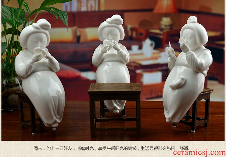 Oriental soil dehua white porcelain ceramic its craft decorations home sitting room place furnishing articles/D44-24