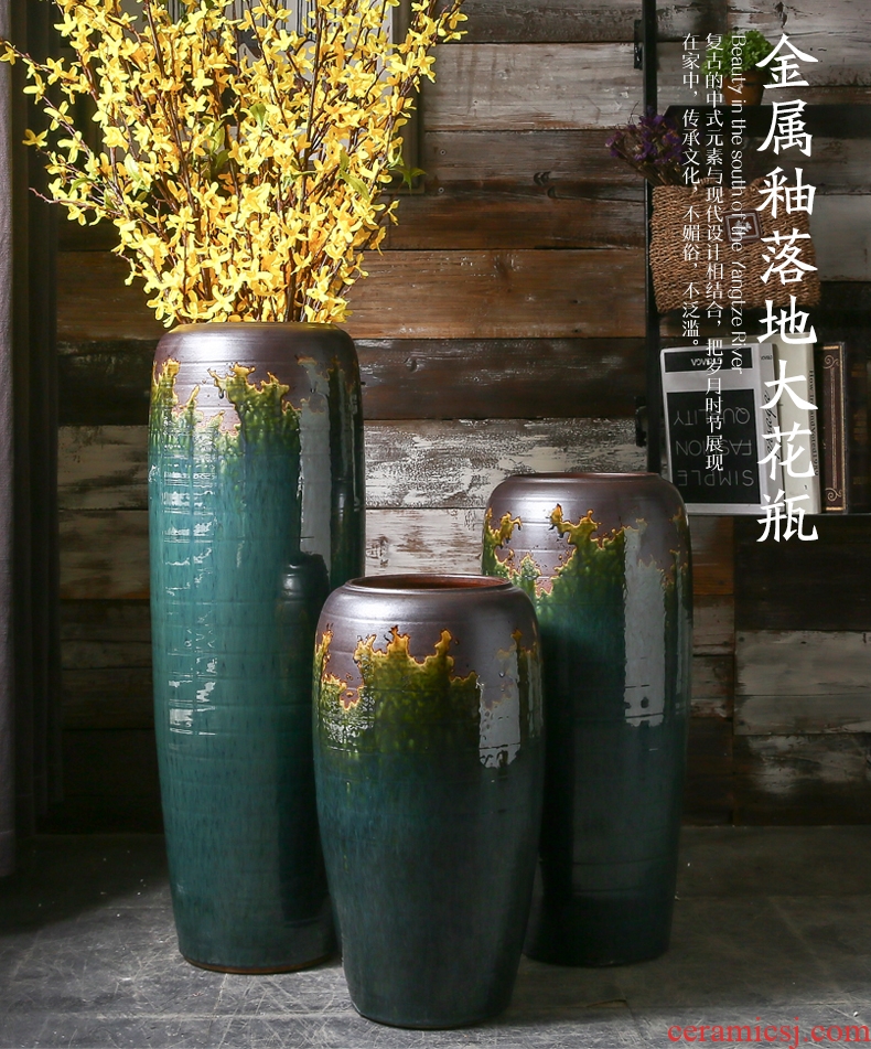 Jingdezhen ceramics China red sitting room of large vase flower arrangement home decoration of Chinese style hotel opening furnishing articles - 553102837219