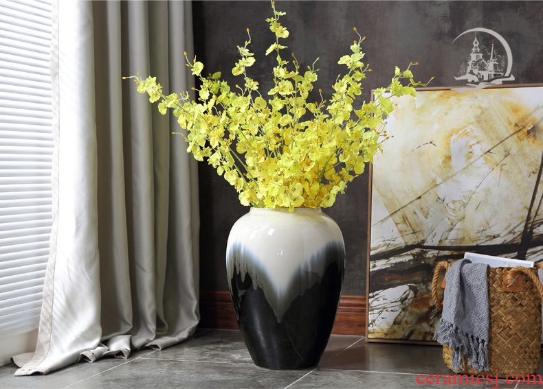 European vase furnishing articles ceramic sitting room large flower arranging creative home TV ark, vase ground adornment table - 569111187733