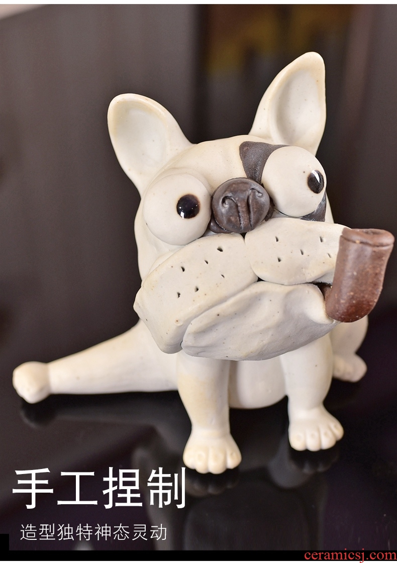 Murphy's original manual jingdezhen ceramic porch TV ark of pet bulldog furnishing articles household soft outfit decoration