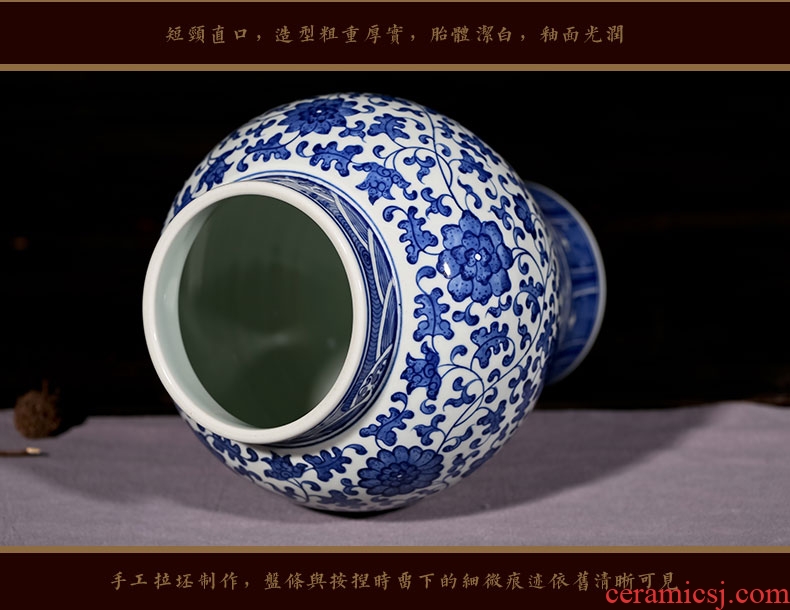 Jingdezhen ceramic new Chinese style of the big vase landing simulation dry flower arranging I and contracted sitting room porch villa furnishing articles - 521647884270