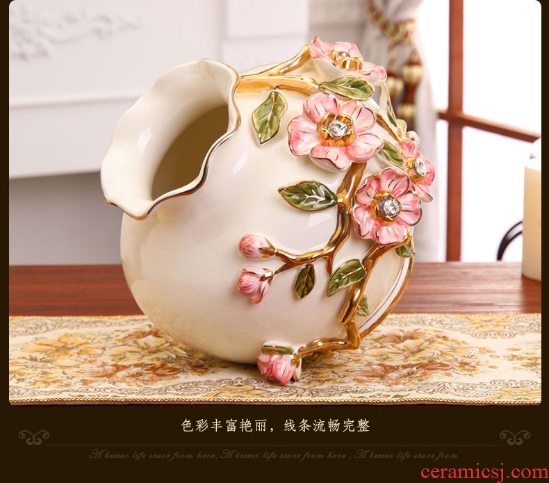 Jingdezhen ceramics of large vase furnishing articles furnishing articles flower arranging device youligong red wine sitting room adornment household - 522956370568
