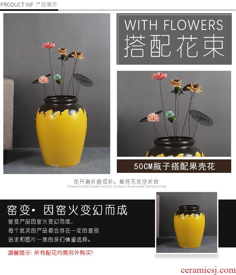 Jingdezhen ceramic large vases, garden villa decoration theme hotel furnishing articles home decoration floral outraged - 556496709279