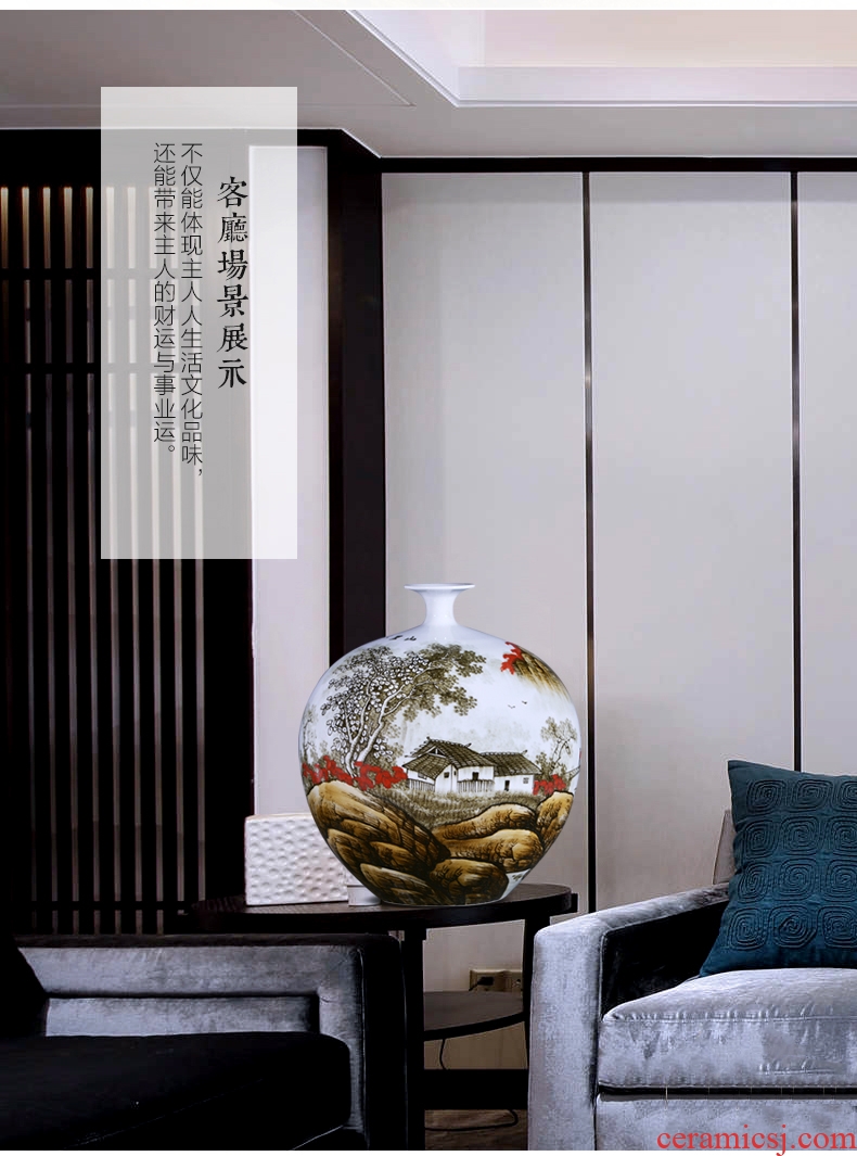 Jingdezhen ceramic vase furnishing articles landing a large golden gourd vases flower arrangement in modern Chinese style household decorations - 566500005873