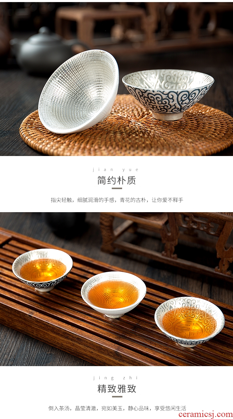 Ronkin ceramic building light master sample tea cup vintage hat cup single CPU kung fu tea cups personal tea bowl