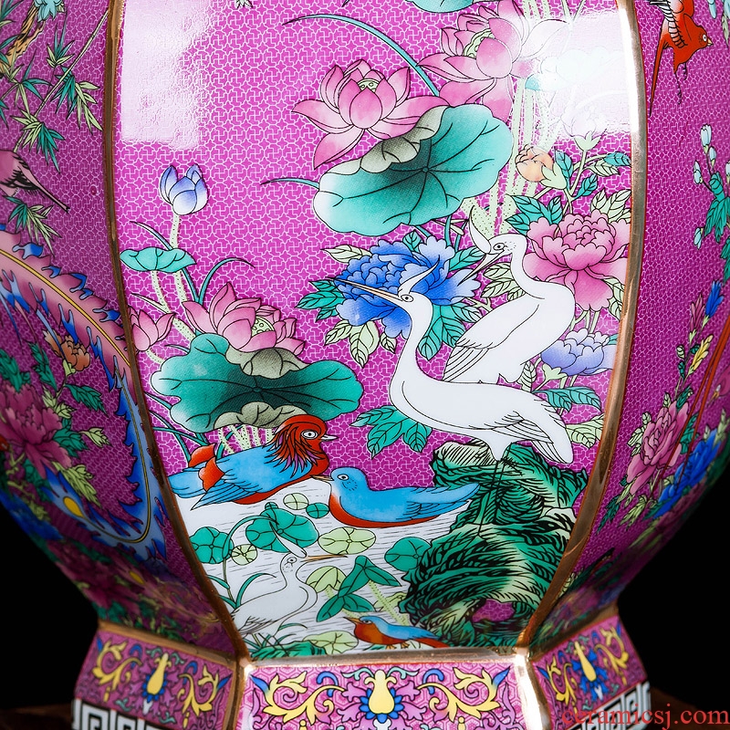 Jingdezhen ceramic large red vase furnishing articles contracted and I household adornment porcelain vase flower arrangement sitting room - 557160948115
