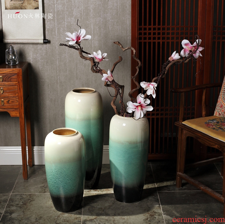 Jingdezhen restoring ancient ways do old coarse pottery vase of large sitting room dry flower arranging ceramic furnishing articles home decoration - 567061199323