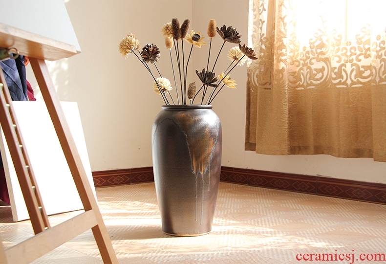 Color restoring ancient ways flow glaze up ceramic floor vase vase modern European sitting room hotel villa furnishing articles