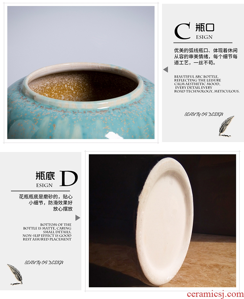 Light DEVY modern key-2 luxury jingdezhen ceramic vase hydroponic furnishing articles new Chinese flower arrangement sitting room hand big vase - 571385754442