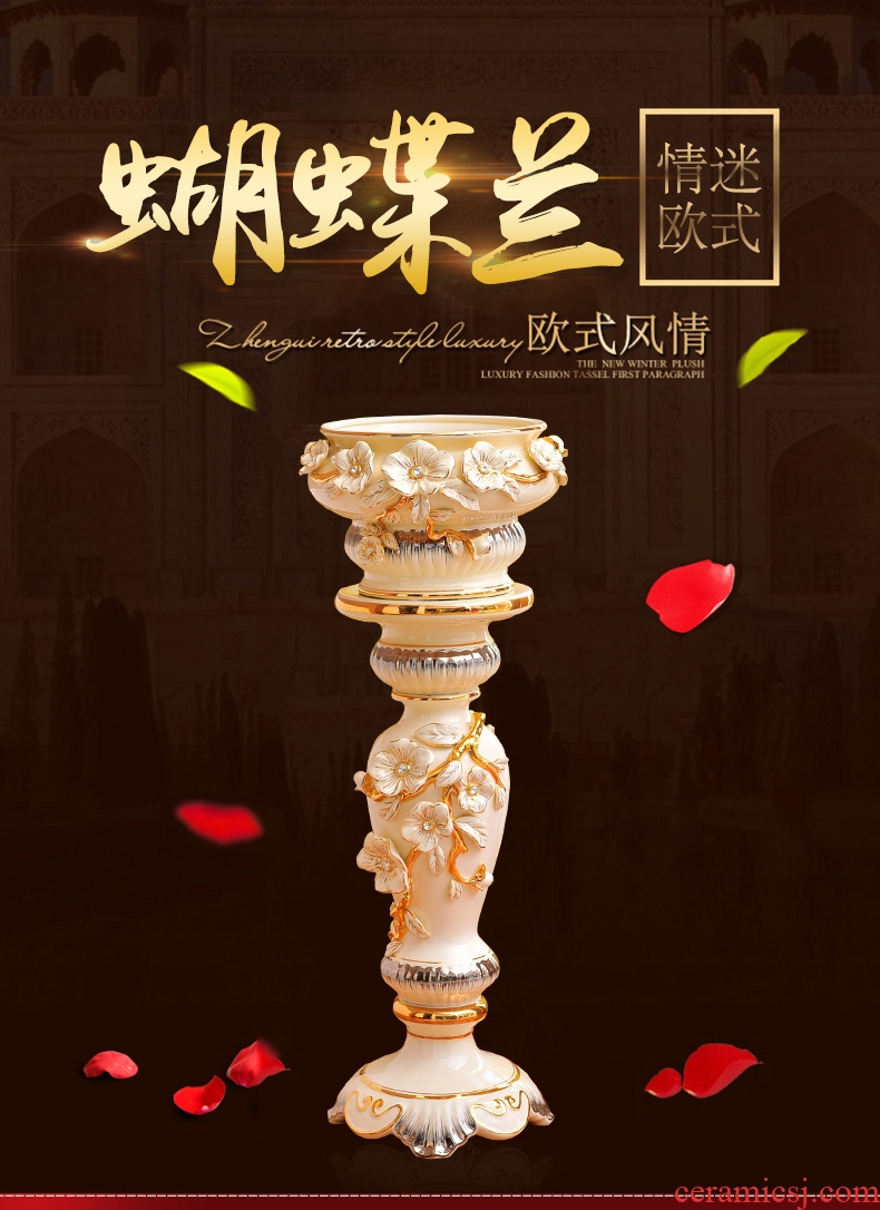Be born big ceramic vase Chinese style restoring ancient ways furnishing articles sitting room hotel lobby up household soft adornment flower arranging device - 550780783520
