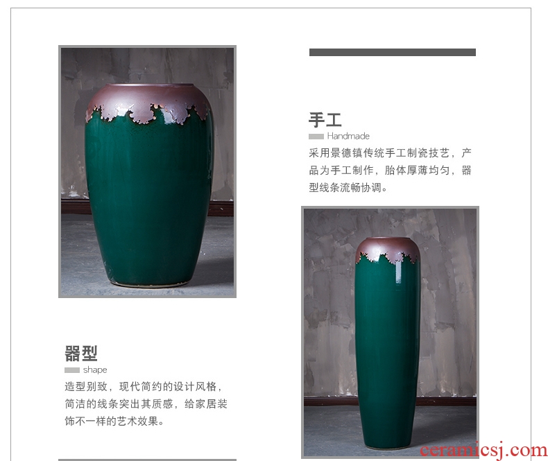 Jingdezhen ceramic floor big vase archaize jin rust was sitting room place of blue and white porcelain hotel decoration - 564472443913