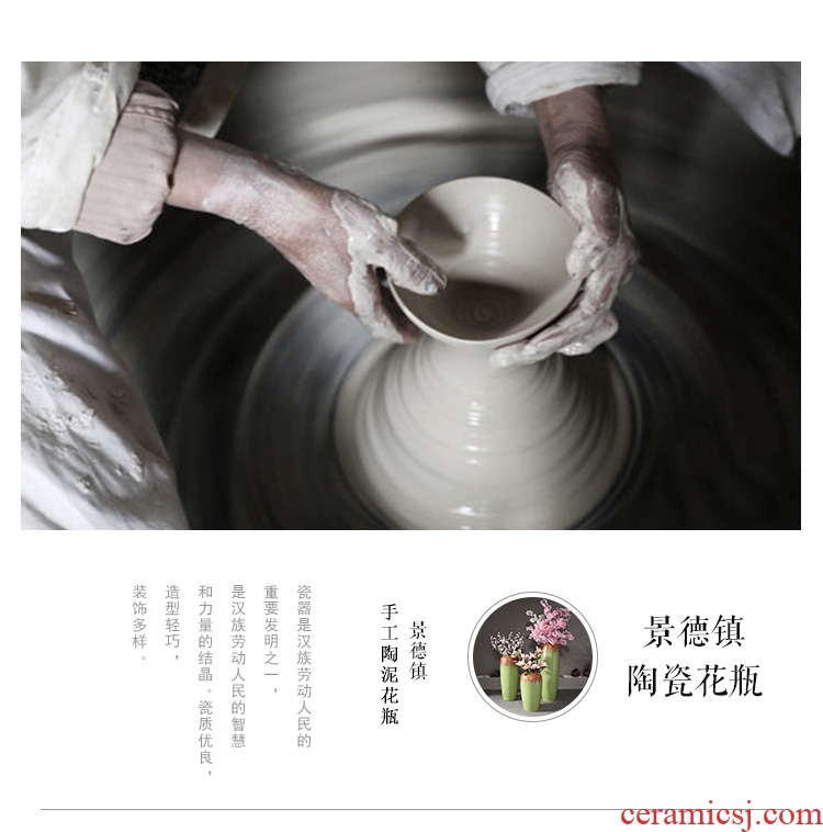 Jingdezhen ceramics vase landing large manual hand - made porcelain child sitting room of Chinese style household furnishing articles TV ark - 560080436466