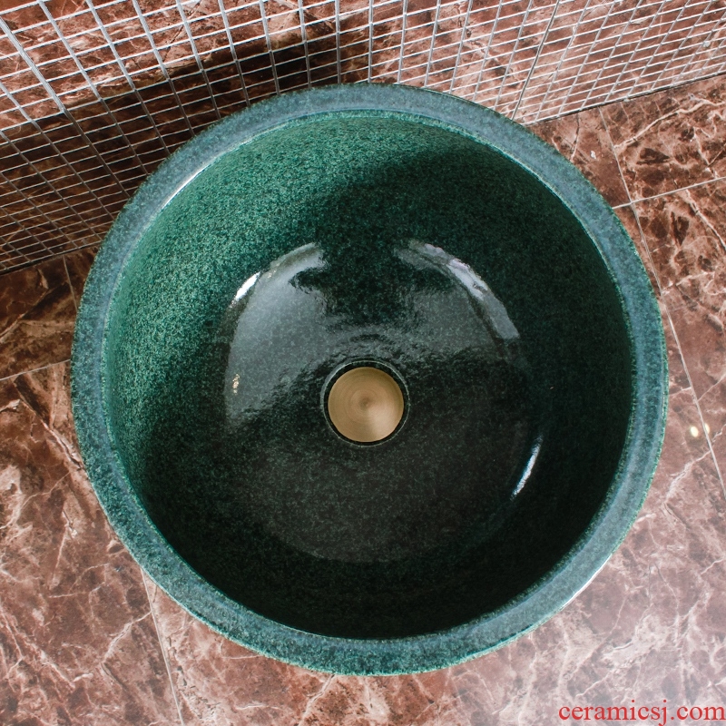 Jingdezhen large round mop pool one mop pool european-style balcony mop pool to wash cloth mop basin outdoor pool