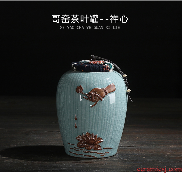 Quiet life elder brother kiln portable size ceramic POTS violet arenaceous caddy seal storage and tea pot