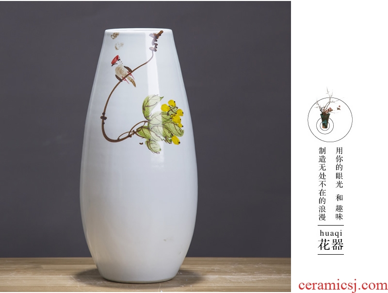 Jingdezhen ceramic dry flower flower vase of new Chinese style living room TV ark, wine home furnishing articles