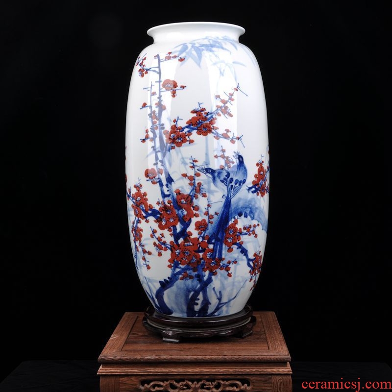 European vase is placed a large sitting room dry flower flower arranging high creative ceramic table household vase decoration decoration - 525150653583