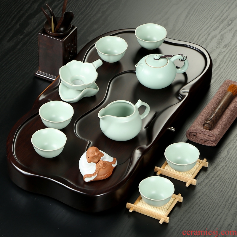 Friend is ceramic tea set brother your kiln kiln of a complete set of kung fu tea set the whole piece of ebony tea tray tea table