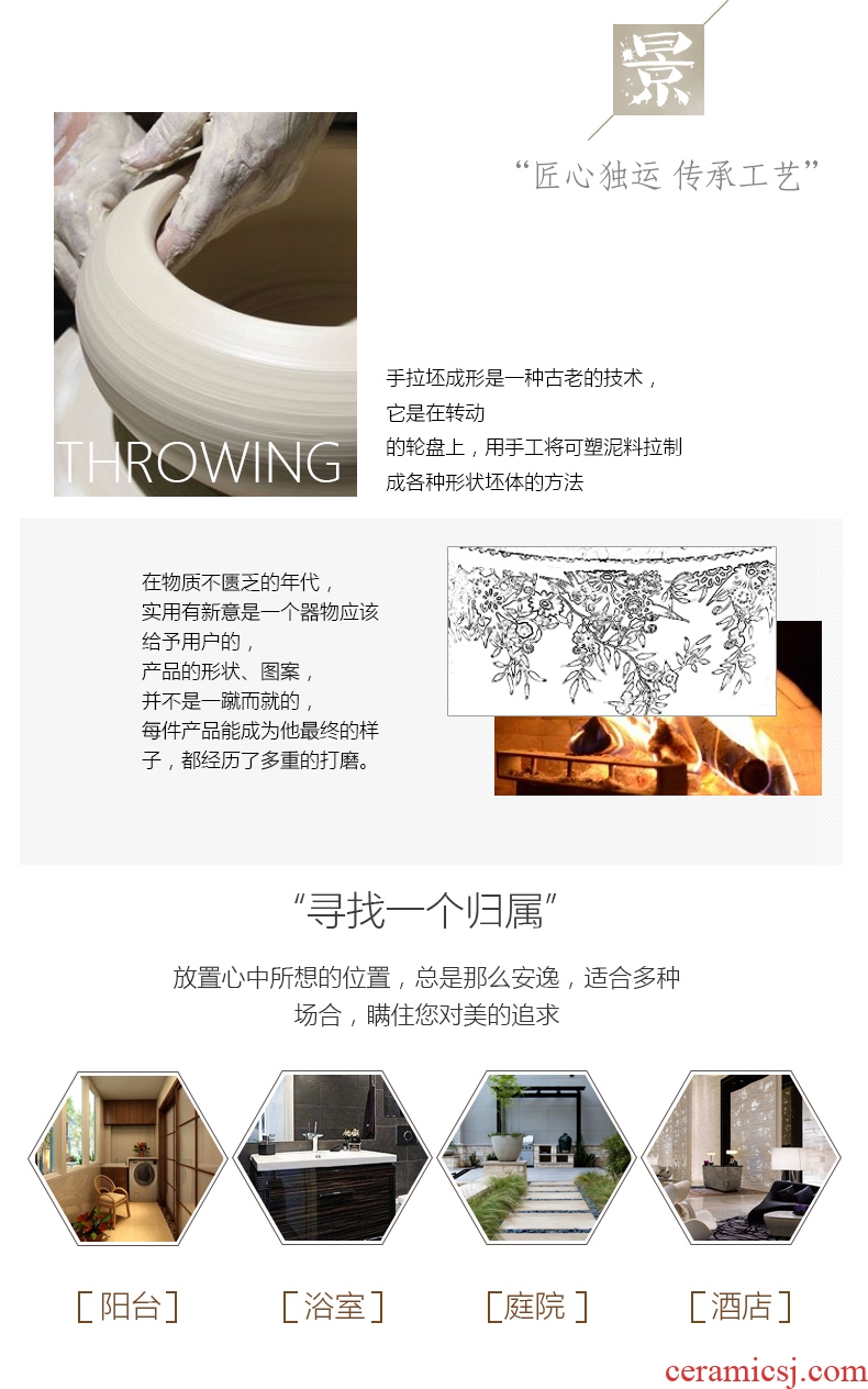 Indoor and is suing ceramic art basin mop mop pool ChiFangYuan one - piece mop pool 42 cm diameter