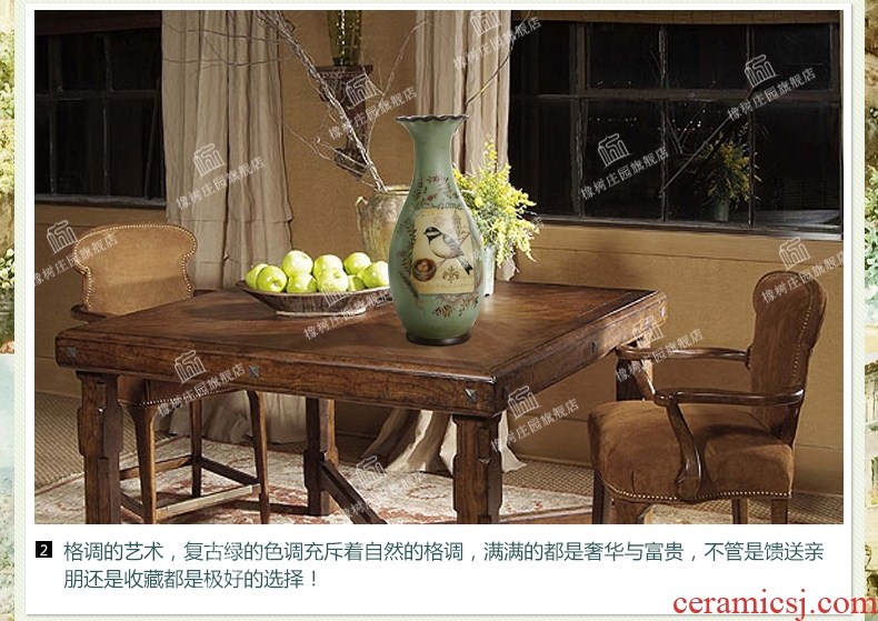 New Chinese style element large ceramic vase furnishing articles soft white dry flower vase example room sitting room adornment creative - 19828198491