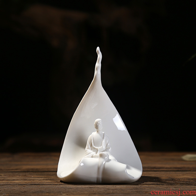 The east mud dehua white porcelain art creative zen ceramic arts and crafts decorative furnishing articles/a bodhi leaf