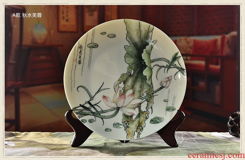 Oriental clay ceramic hand - made hang dish Chinese style living room partition TV cabinet version into the home decoration gifts