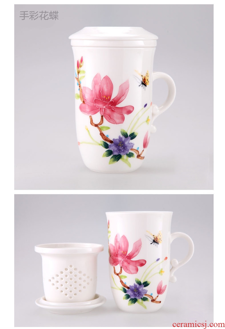 DH jingdezhen ceramic cup with cover cups filter tea cup of ms office tea cups