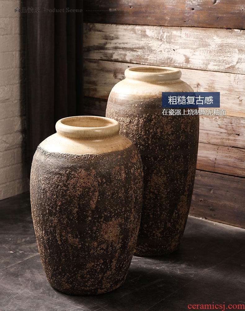 Jingdezhen ceramic vase landing European I and contracted sitting room TV ark, creative dry flower arranging flowers large furnishing articles - 537400977032