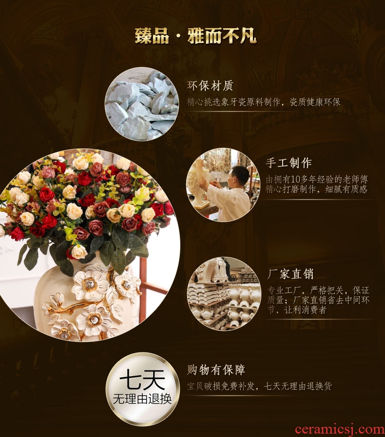 Jingdezhen ceramic celebrity master hand draw large vases, Chinese style household adornment hotel villa handicraft furnishing articles - 45427925216