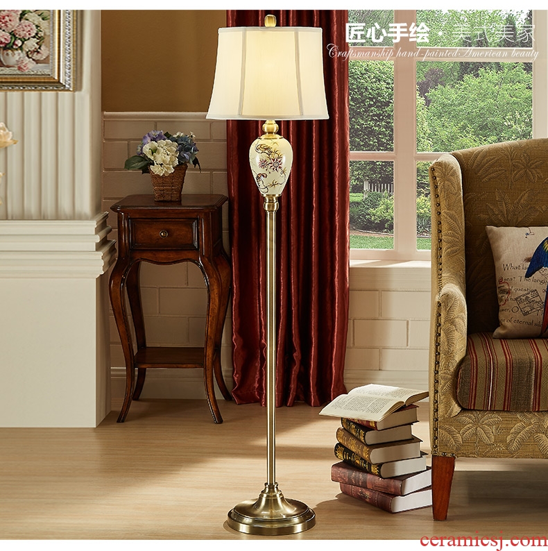 Doren American ceramic floor lamp European I and contracted sitting room bedroom vertical floorlamp creative study