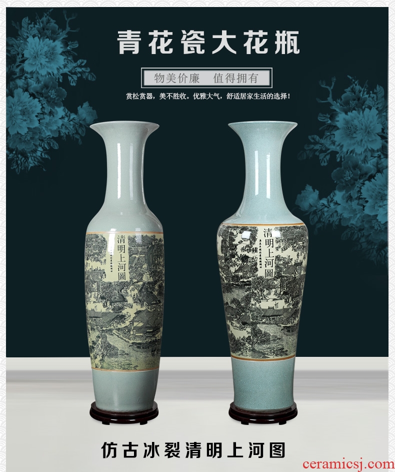 Jingdezhen ceramic large red vase furnishing articles contracted and I household adornment porcelain vase flower arrangement sitting room - 568888144874
