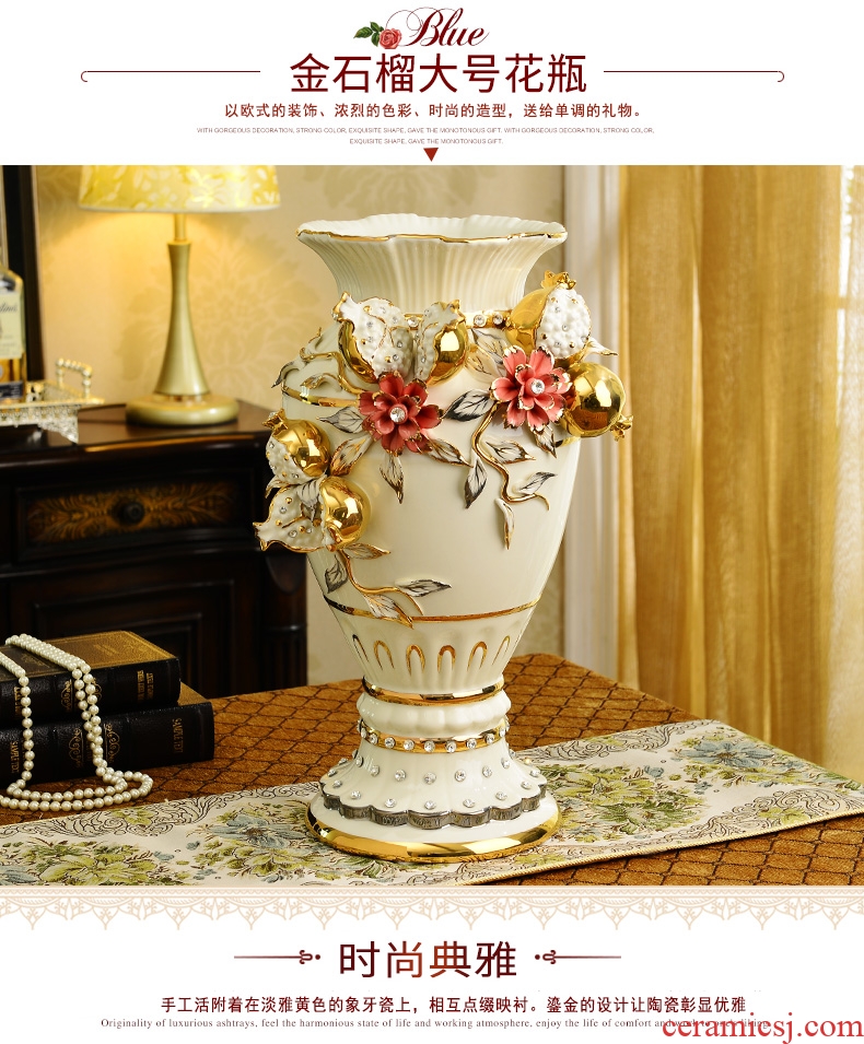 Landing a large ceramic vases, dried flower adornment place to live in the sitting room porch I and contracted Europe type creative flower arrangement - 556840154158