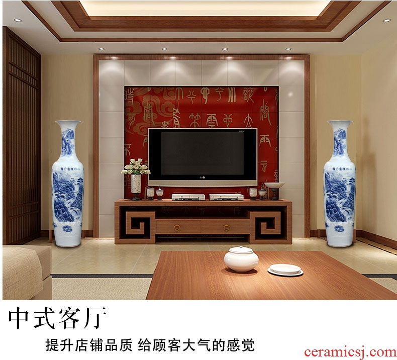 Hand - made harmony is the blue and white porcelain lotus fish landing big vase jingdezhen ceramics sitting room adornment furnishing articles - 542251376006
