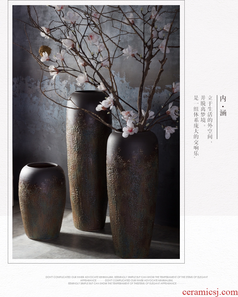 New Chinese style floor vases, flower arranging the sitting room porch home decoration of jingdezhen ceramic dried flowers large floral furnishing articles - 566215723390