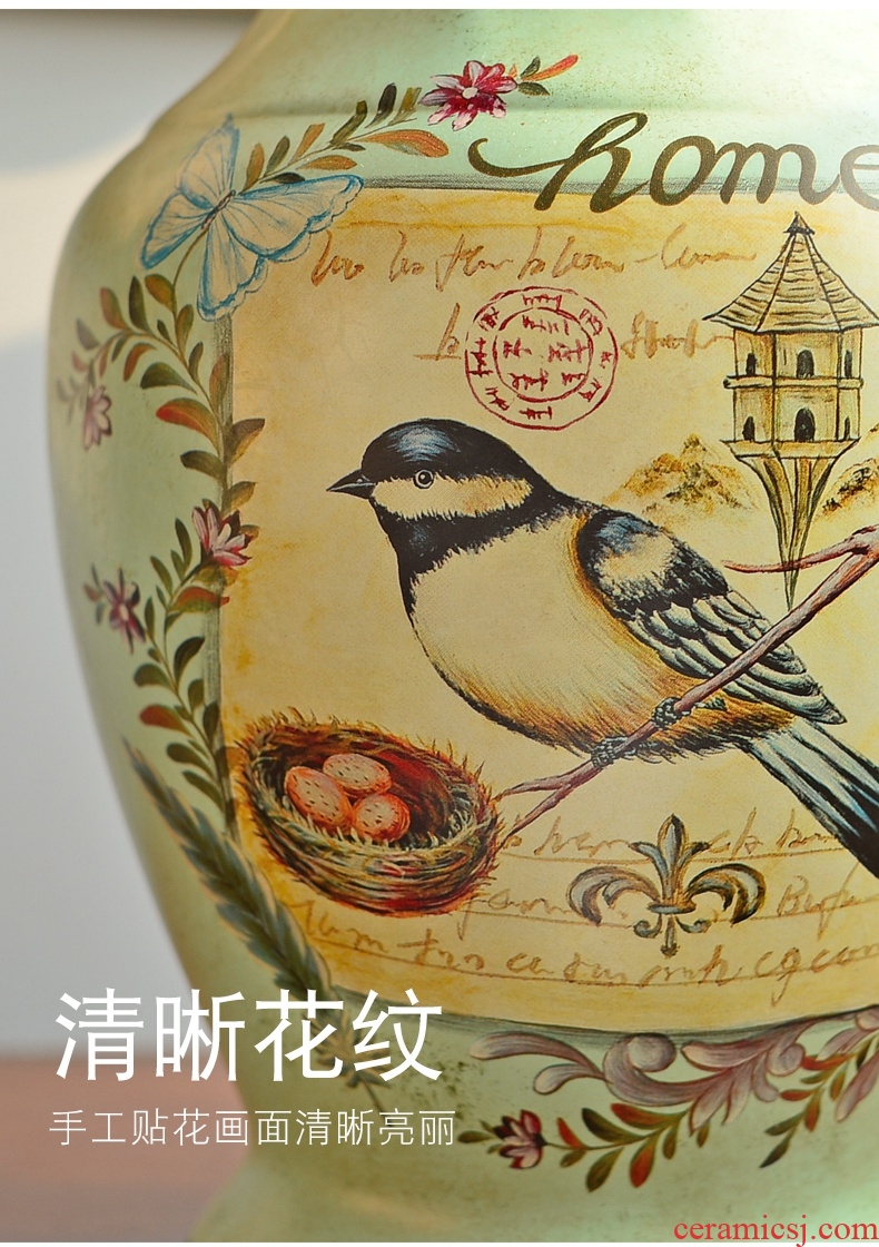Jingdezhen ceramic furnishing articles by hand - made powder enamel vase blooming flowers large pot of Chinese arts and crafts sitting room decoration - 570359810565