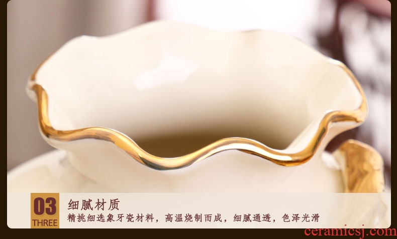 Household vase of new Chinese style restoring ancient ways ceramic creative living room decoration flower arranging containers dry flower is placed big desktop - 522935495122
