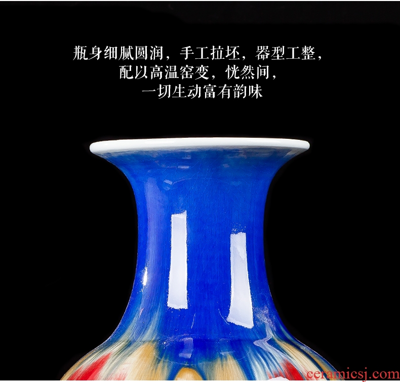 Jingdezhen ceramic new Chinese style interior vase sitting room hotel landing big vase furnishing articles home decoration - 560939042569