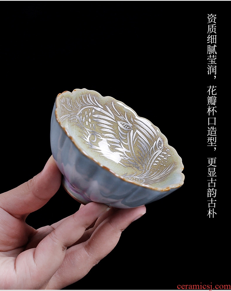 Your kiln noggin personal single cup cracked ice crack ceramic glaze kung fu masters cup tea personality only silver cup