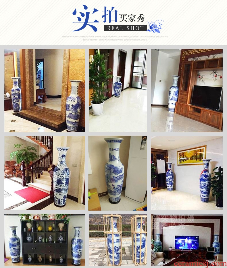 Jingdezhen ceramics archaize guest-greeting pine of large blue and white porcelain vase home sitting room adornment is placed large - 8880961480