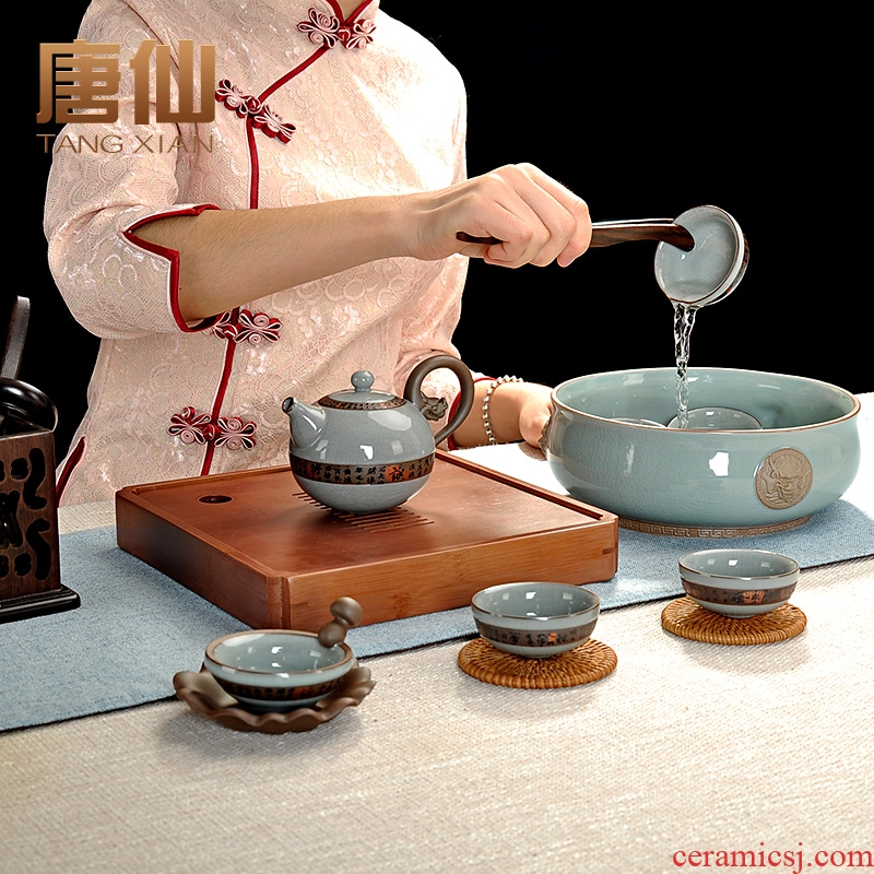 Tang Xian brother wash large ceramic kiln tea accessories kung fu tea tea cups washing writing brush washer bowl of tea cups