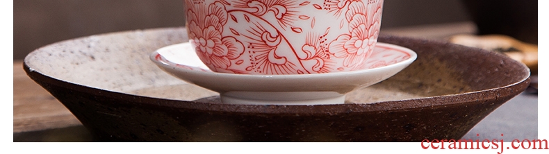 Jingdezhen ceramic hand-painted heavy tureen kung fu tea set manually hand grasp three of the bowl bowl of tea is small