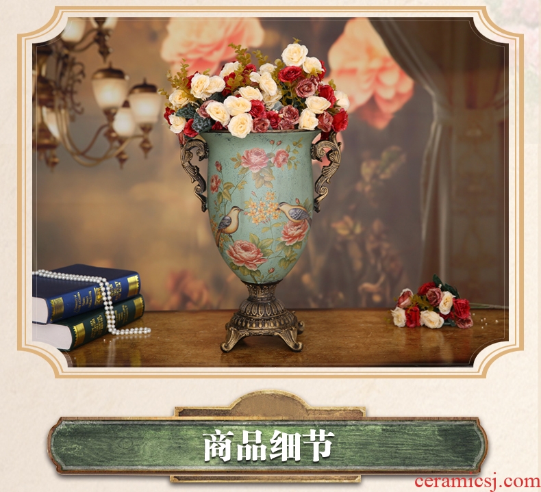 Jingdezhen ceramic floor coarse pottery large vases, I and contracted sitting room TV cabinet dry flower arranging furnishing articles retro POTS - 524952644629