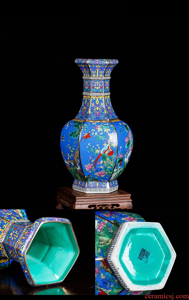 Jingdezhen ceramics large Chinese style restoring ancient ways of creative decorative furnishing articles porch sitting room ground vase vase - 557160948115