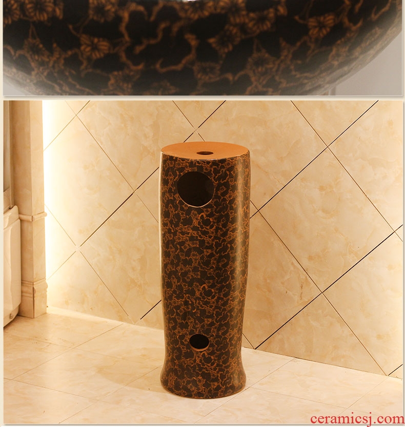 Jingdezhen art basin to the balcony outdoor ceramic column one-piece stage basin lavatory toilet lavabo