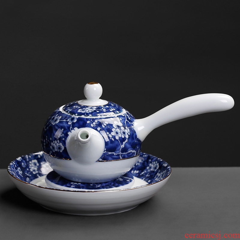 Royal elegant blue and white porcelain 5 side ceramic teapot kung fu tea tea filter with single pot of large