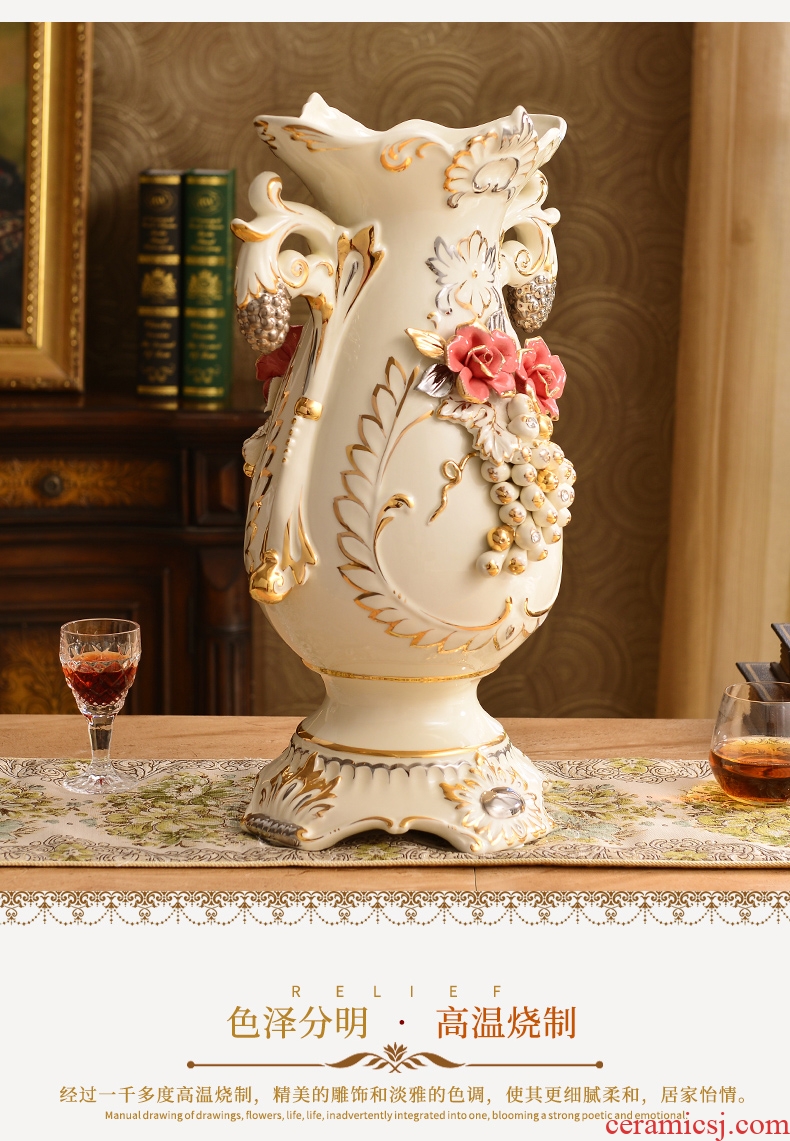 Murphy European farm ceramic large vase restoring ancient ways American country flower arranging living room home decoration furnishing articles - 567506535653