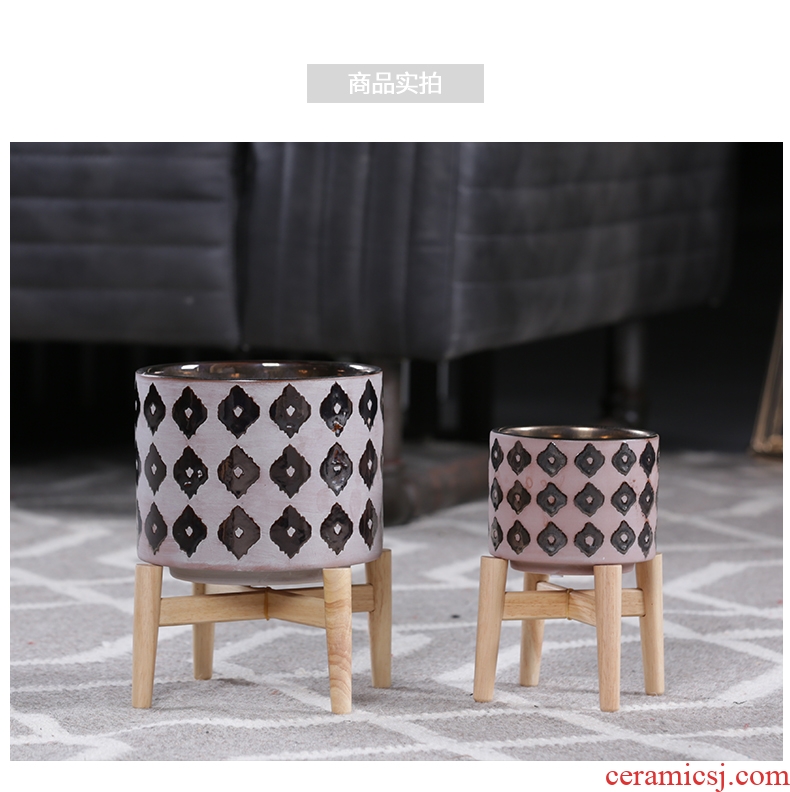 Jingdezhen ceramic vase furnishing articles sitting room ground dried flowers to decorate the courtyard villa large flower pot water tanks tank POTS - 568655818630