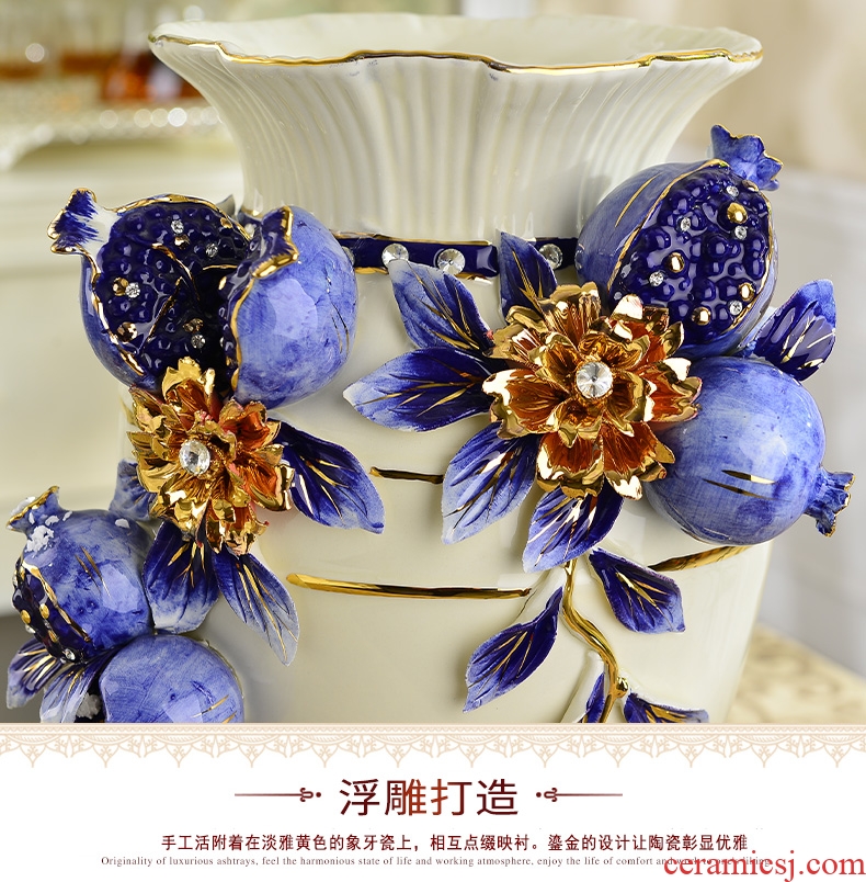 Jingdezhen ground vase new home decoration company in furnishing articles European contracted sitting room flower arranging ceramic vase decoration - 556840154158