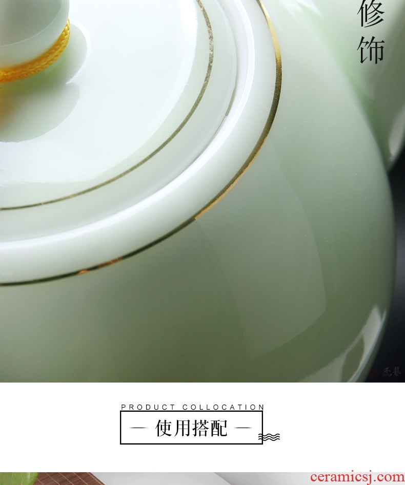 Celadon large single pot teapot ceramic teapot kung fu tea tea set household longquan Celadon, xi shi pot