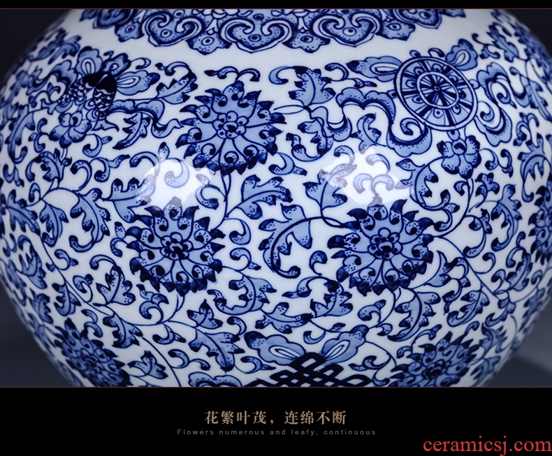 Jingdezhen ceramic vase of large sitting room dry flower decoration flower arranging furnishing articles of Chinese style restoring ancient ways pottery porcelain pot - 534440632422