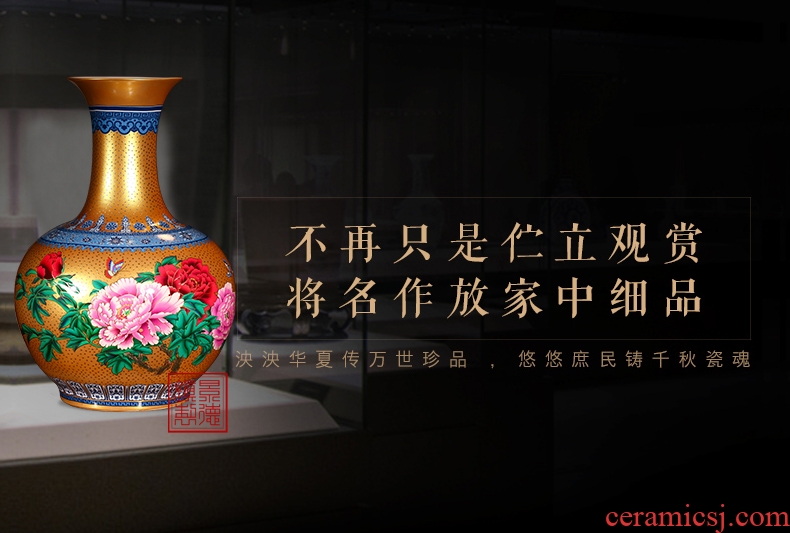 Jingdezhen porcelain of large vases, ceramic furnishing articles hand - made flower arranging large new Chinese idea gourd bottle decoration decoration - 572029126866